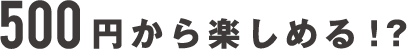 500円から楽しめる!?